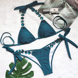 Brazilian Jewelled Rhinestones Diamond Bikini Women Swimwear Female Swimsuit Two-piece Bikini set Bather Bathing Suit Swim V2339