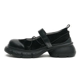 2025 Chic Black Sneaker Mary Janes Shoes Women Cute Chunky Heels With Platform Comfy Walking Daily Wear Shoes