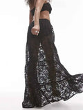 Mesh Sheer Lace Skirts Women High Waist Street Fashion Loose Hollow Out Long Skirt Party Sexy Patchwork Clubwear 2026 50JZ