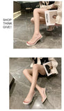 Summer Women Pumps Sandals PVC Jelly Slippers Open Toe High Heels Women Transparent Perspex Slippers Shoes Heel Clear Sandals