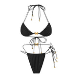 Solid Color Stretch Rope Butterfly Jewelry Bikini Sexy Split Triangle Bag Straps Swimsuit Women Maillot De Bain Femme 2 Pieces