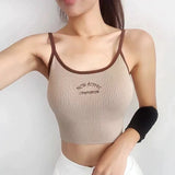 Women's sports bra, color blocked small sling , fixed cup fitness bra, running bra, acceleration, dry training, yoga.