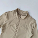 Women's High-End Yoga Fitness Suit Standing Collar Long-Sleeved Sports Jacket for Active Wear And Exercise