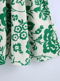 Foridol Casual Button Up Shirt Dress Maxi Long Women Dress Robe Floral Print Green Boho Autumn Winter Sash Laides Dress 2025