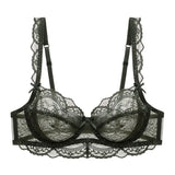 Logirlve Ultrathin Bra Transparent Brassiere Sexy Underwear Plus Size Cup Embroidery Women Lingerie Lace Bras Hollow out