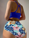 2026 High Waist Bikinis Women High Neck Swimsuit Floral Swimwear Female Bathers Bathing Swimming Suit Summer Beachwear