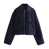 Foridol Autumn Winter Thick Burgundy Coat Jacket Women Zip Closure Turn Down Collar Short Jacket Veste Casual Angola Red Coat