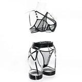 Toucheart Sexy Floral Embroidery Underwear Steel Ring Bra Lace Mesh Sexy Webbing Hollow Waistband Hanging Erotic Lingerie Suit
