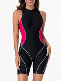 2026 Zipper Sleeveless Swimsuit Women One Piece Slim Swimwear Female Rush Guard Bathing Swimming Swim Surfing Suit Beachwear XXL