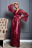 Toucheart Sexy Mesh Nightgown Suit for Women Sexy Lingerie Sexy Lace Women's Solid Color Mesh Perspective Long Nightgown Suit