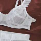 Toucheart Erotic Lingerie Versatile Hot Girls See-through Mesh Hollow Bodyshaping Pure Desire Sexy Delicate Underwear Split Kit