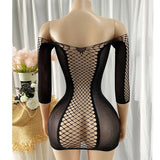 1 Piece Beach Cover Up without Bikini Summer's Hottest Mesh Swimsuit Women Summer Pool Swimwear Long Sleeves Hollow Out Dress