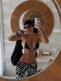 DEKA 3 Pieces Striped Pants Bikini Set Swimsuit with Cover Up kimonos Swimwear Women Bathing Suit Micro Swimming Suit Biquini