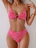 High Waist Bikini 2026 Women Strappy Swimsuit Sexy Striped Swimwear Female Bathers Bathing Swimming Swim Suit Beachwear