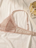 Women's Sexy Embroidered Lace Underwear Set with Triangular Cup No Steel Ring Push Up Close fitting Bra Set YS2920