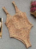 Bow Knotted Polka Dot Leopard Bikini Women High Leg Cut Swimwear Female Ribbed Swimsuit Sexy Brazilian Bathing Suit Swim Lady