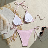 Shell Decoration Swimwear String Halter Bikinis Sets Micro Thong Sexy Swimsuit Women 2026 Bathing Suit Purple Triangle Bikini