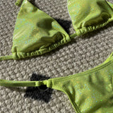 Halter Glitter Sparkling High Leg Cut Bikini Women Swimwear Female Swimsuit Two-pieces Bikini Set Bather Bathing Suit Swim V5102