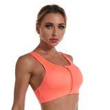 New Sports Bra Women Front Zipper Push Up Gym Jogging Crop Top More Size Tops Yoga Fitness Shockproof Vest Sport Bras for Women