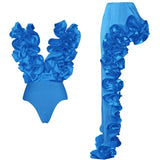 Sexy 3D Flower Bikini Set Brazilian Biquini Low Waist Swimwear Push Up SwimSuit Women Solid Swimwear Sexy Beach Wear Female