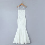Backless Lace Up Trumpet White Party Dress Vestidos Para Mujer Sexy New in Long Dresses 2025 Spring Summer Elegant Sundress