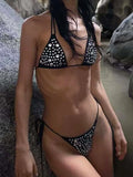 2026 Halter Metallic Sequins Bikini Women Swimsuit Female Swimwear Two Pieces Bikini Set Bather Bathing Suit Swim Lady Beachwear