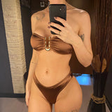 13 Color 2026 New Sexy Bandeau Bikini Women Swimwear Female Swimsuit Two-Pieces Bikini Set Padded Bather Bathing Suit Swim V4647