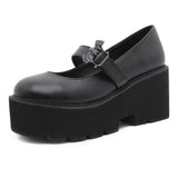 Spring Autumn Chunky Heel Vintage Lolita Shoes Women Platform Shoes Mary Jane Buckle Strap School Shoes For Girls Blackty7