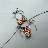 Micro Bikinis 2026 Sexy Women Swimsuit Swimwear Female Bikini Set Plaid Brazilian Biquini Bathing Suit Swimming Suit Beachwear