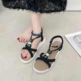 2026 New Women Summer Sandals Women Shoes Bohemia Beach Flat Casual Sandals Leisure Female Women Slip On Sandalias