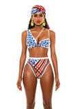 Sexy Bikini Women High Waist Totem Print Hollow Swimwear Swimsuit Female Beach Bikinis Set Bathing Suit Banadores Mujer 2026 New