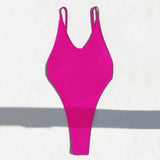 One-piece Bikini Women Sexy Monokini Sleeveless V-Neck Swimsuit Backless Design Figure-Enhancing Fit
