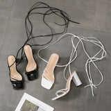 New Arrival Women Summer Fashion Sexy Cross Strap Sandals Elegant Banquet Party High Heels Wedding Hip Top Sandal Shoes 35-43
