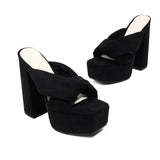2026 New Europe and America Style Leopard Print Slippers Comfort Platform High Heel Sandals 14.5CM Summer Women Outdoors Shoes