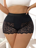 Women's High Waist Stretch Panties Lace Floral Comfortable Underwear Tummy Control Body Shaping Boyshorts