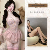 Sexy French Style Light Luxury Sexy With Chest Pads Pure Desire Floral Print Dress Backless Deep V Sleeveless Dress Elegant MO9K