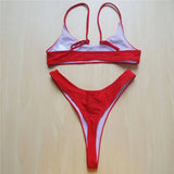 Sexy Black Tiny High Cut Leg Thong Bikini Female Swimsuit Women Swimwear Two-Pieces Bikini Set Bather Bathing Suit Swim V517C