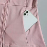 Women's Long-Sleeved Fleece Jacket Slimming Warm Coat for Yoga Pilates Fitness Running - Autumn Winter Sports Outerwear