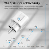 WiFi Smart Plug 16A/20A EU Smart Socket With Power Monitoring Timing Function Works with Tuya Smart Life App Voice Control