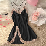 Two-piece lace patchwork women's Nightdress sexy and comfortable pajama set for women