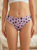 Summer Women's Panties Low Rise Heart Print Underwear Fashion Cute Comfortable Sexy Girl Briefs