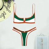 Splicing V Shaped Micro Thong Bikini Women Swimsuit Female Swimwear Two Pieces Bikini Set Push Up Bathing Suit Swim Beachwear