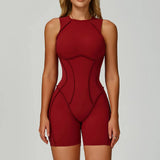 New Seamless Yoga Jumpsuits Sports Fitness Hip-lifting Backless Shorts One-piece Workout Gym Leggings Tracksuits for Women