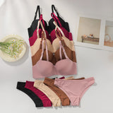 Hot selling solid color 2-piece underwear set multi-color daily four season Bra set comfortable to wear sexy Lingerie 2611