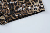 Sexy Chic Leopard Printed Super-short Night Club Shorts Women Fashion Skinny Sequins Short Pants Evening Party Outfit Streetwear