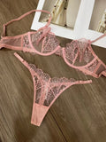 Toucheart Erotic Lingerie Panty 2PCS Thin Model See-through Lace Big Breasts Appear Smaller and Prevent Sagging Delicate Bra Set