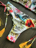 RUOTONSEPT New Sexy Botany Print Bikinis Set Women's Swimsuit Two-piece Triangle Halter Swimwear Bathing Suit Brazilian Biquinis