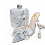 doershow beautiful Italian gold Shoes And Bag Sets For Evening Party With Stones Italian Leather Handbags Match Bags! HTG1-9