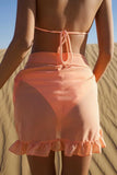New Women Mesh Wrap Skirts Bikini Cover-Ups Ruffle Kaftan Sarong Sexy Beach Skirt Cover-Ups 9 Color