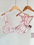 French Style Lace Underwear Set | Sexy Dotted Mesh Bra & Thong for Large Bust, Ultra Thin Slimming Anti Sag Lingerie MOYISU S-XL
